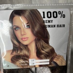 Human hair tape ins extensions dark brown #2 18 inches